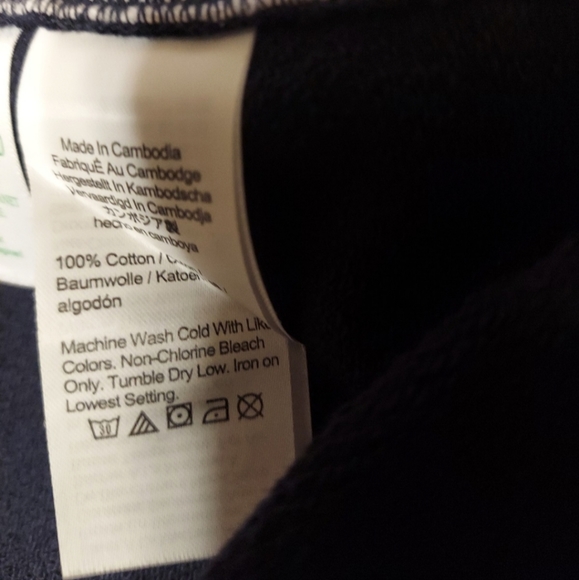 J.Crew University terry cotton cropped sweatshirt XL NAVY BNWT SO 1 Left! - Picture 4 of 14